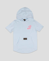 Bat Bros Short Sleeve Hoodie (Cotton Candy) - Youth