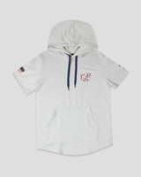 Short Sleeve Hoodie (Grey) - Baseballism x USA Baseball