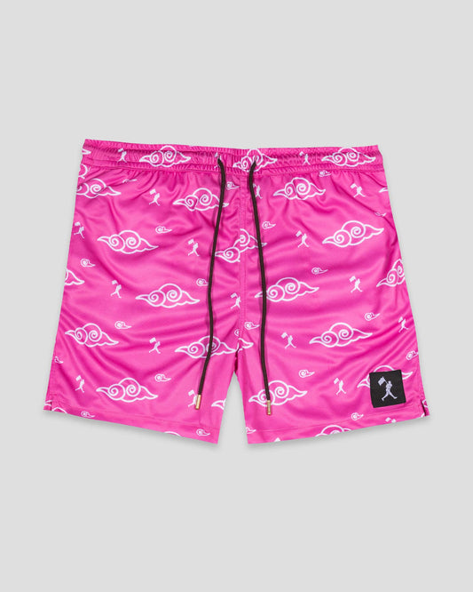 Kumo (Cloud) Anime Diamond Air Mesh Shorts Pink - Baseballism Online