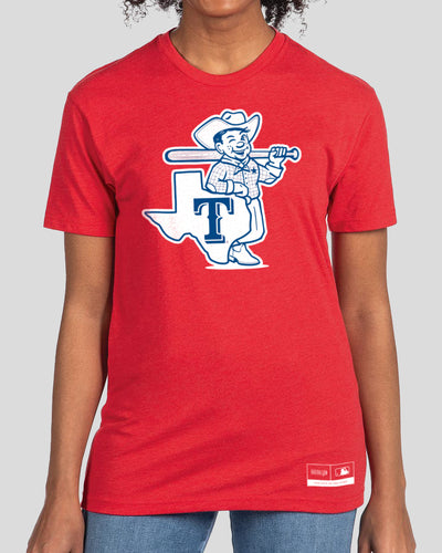 Texas Proud Women's Warm-Up Tee (Red) - Texas Rangers