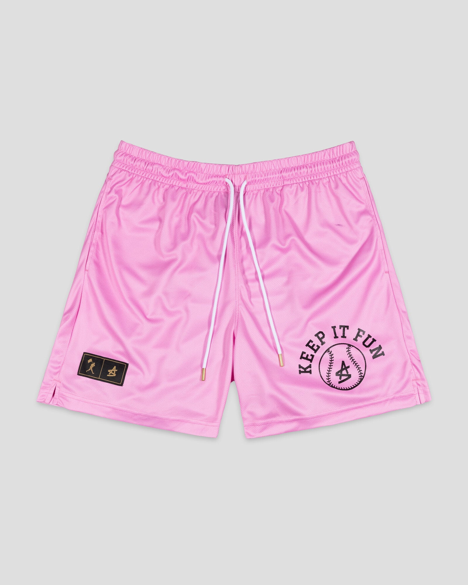 Keep It Fun Diamond Air Mesh Shorts (Pink) - Baseballism x Austin