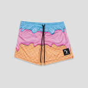 Frozen Treats Ice Cream Sundae Diamond Air Mesh Shorts - Youth
