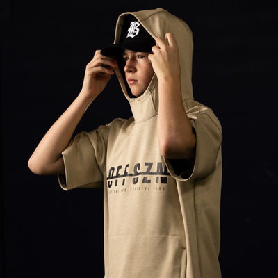 No Off SZN AeroFleece Short Sleeve Hoodie (Ecru) - Youth