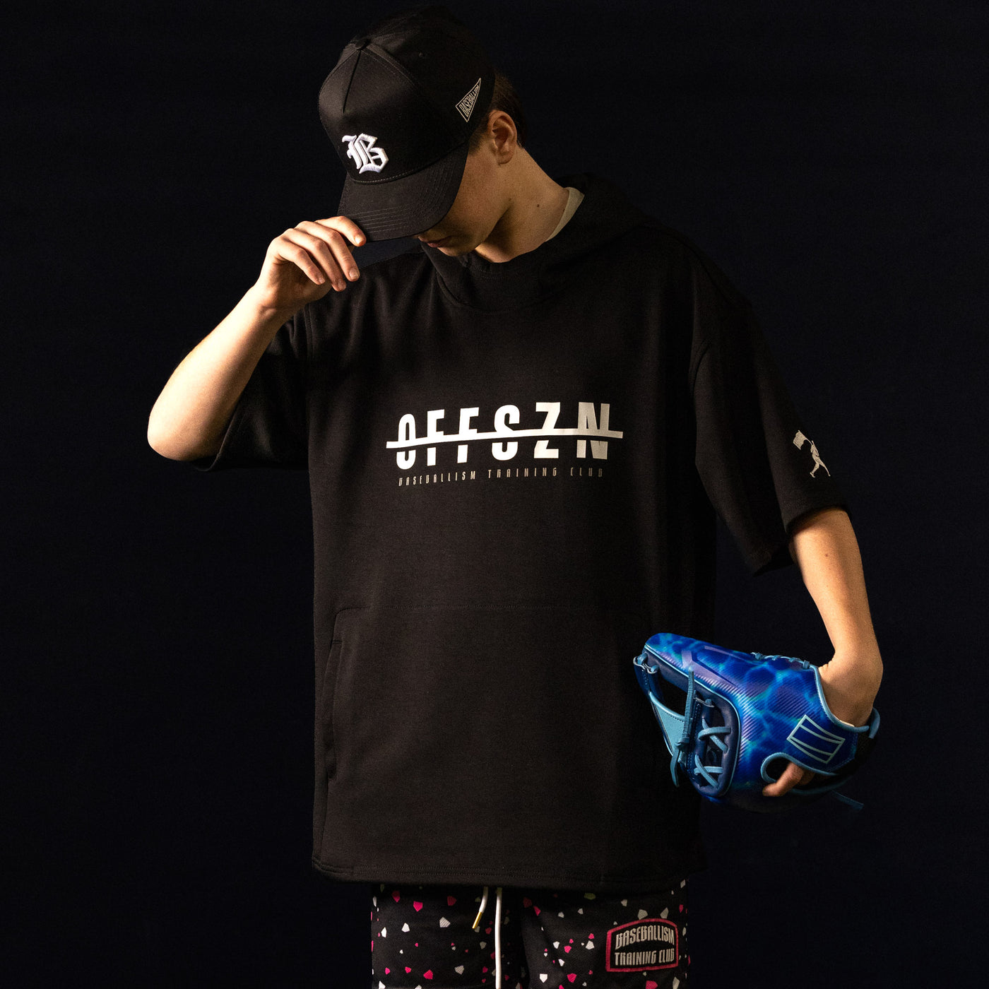 No Off SZN AeroFleece Short Sleeve Hoodie (Black) - Youth