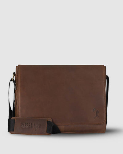 Mathewson Glove Leather Messenger Bag - Pine Tar Brown - Baseballism Online