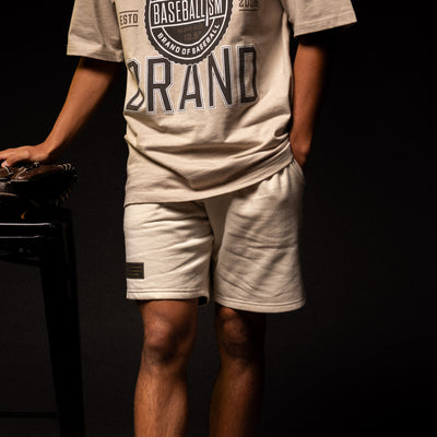 Play Hard Comfort Sweat Shorts - Cream - Baseballism Online