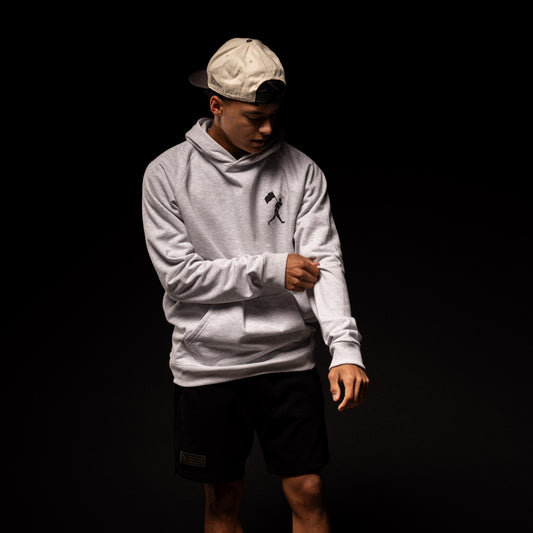 Branded Hoodie - Heather White - Baseballism Online