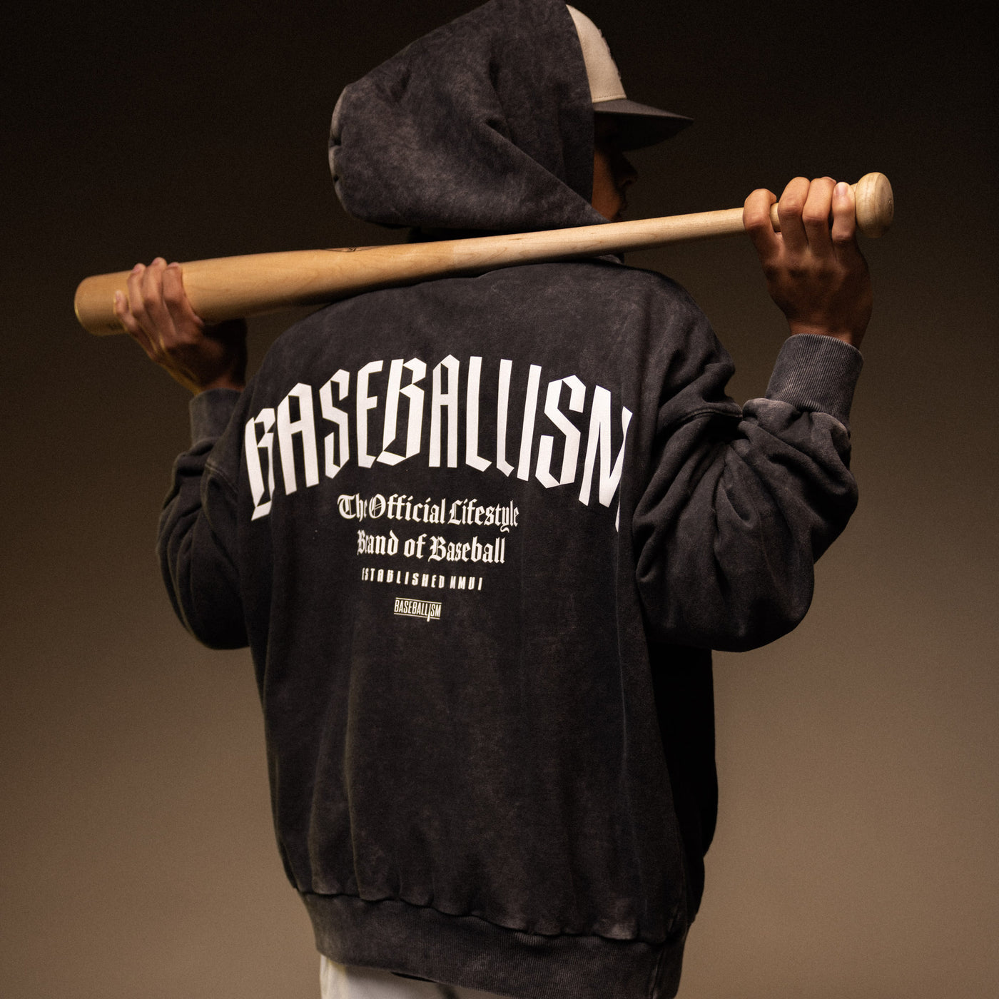 Ballplayer B Oversized Acid Wash Hoodie - Baseballism Online
