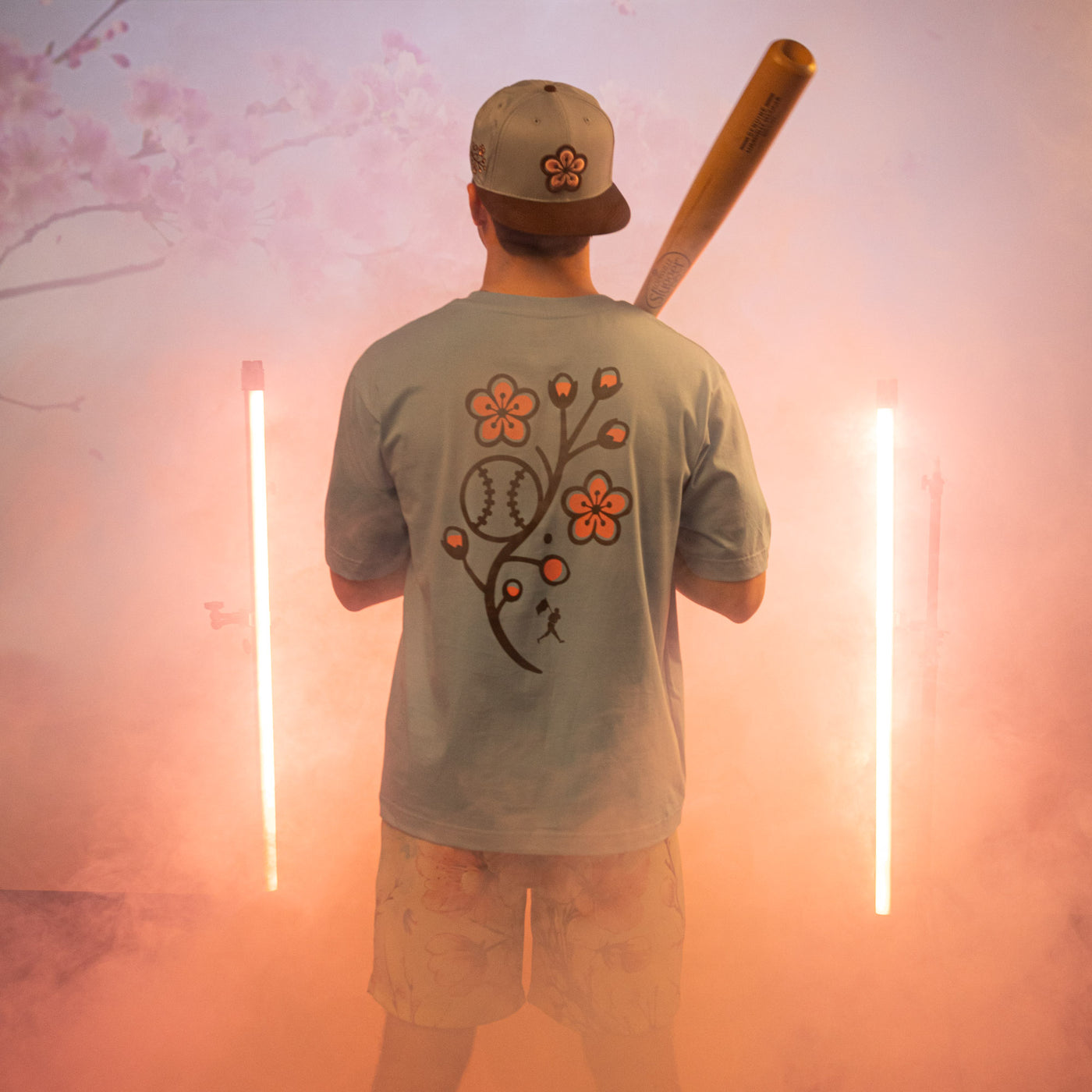 Cherry Blossom Baseball - Diamond Pima Oversized T-Shirt