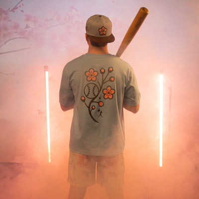 Cherry Blossom Baseball - Diamond Pima Oversized T-Shirt