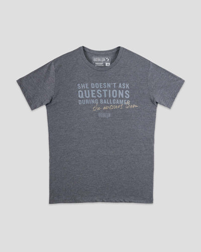 She Answers Them - Warm-up Tee - Baseballism Online