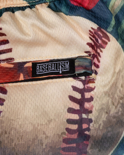 Aloha Ball Diamond Air Mesh Shorts - Plumeria - Baseballism Online