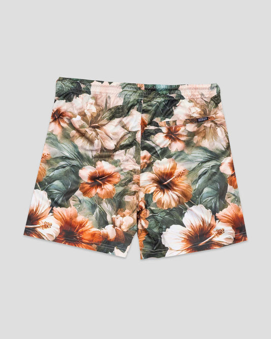 Aloha Hibiscus Pattern Diamond Air Mesh Shorts - Baseballism Online