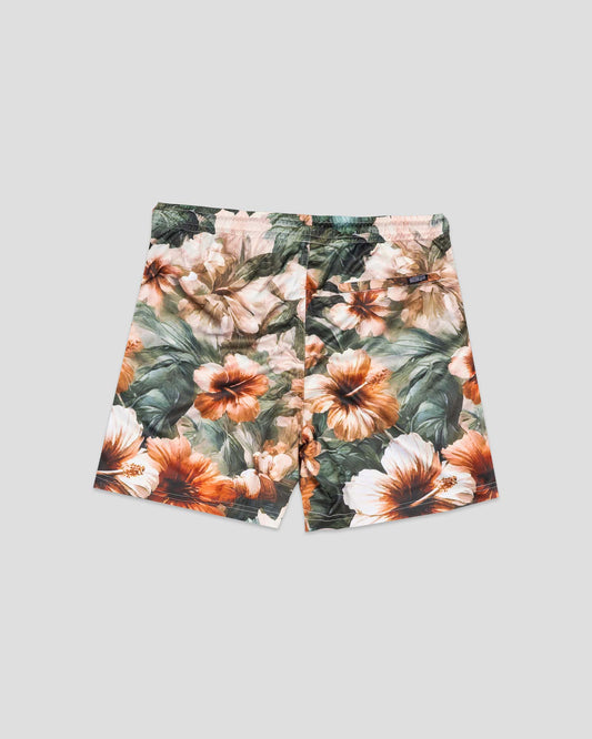 Aloha Hibiscus Pattern Diamond Air Mesh Shorts - Youth - Baseballism Online