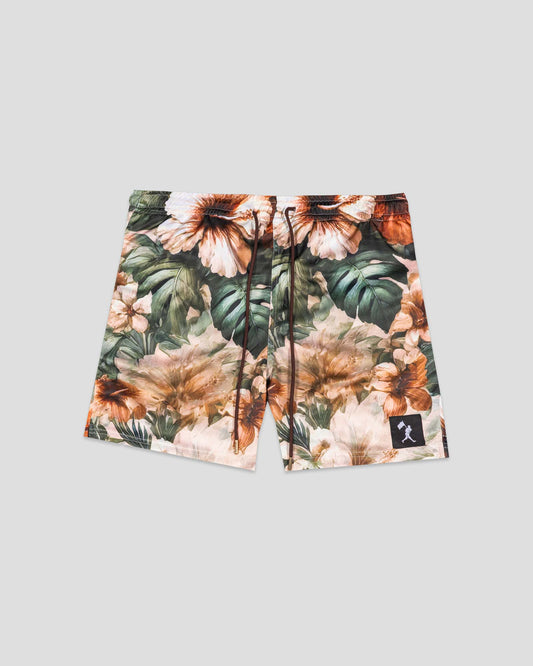 Aloha Hibiscus Pattern Diamond Air Mesh Shorts - Youth - Baseballism Online
