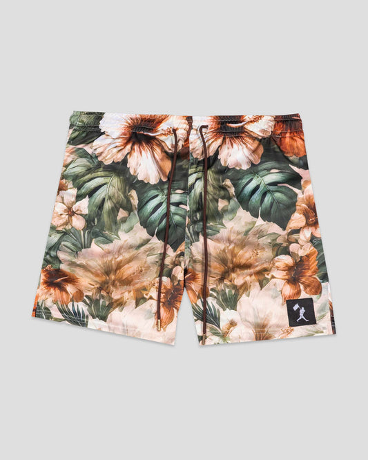 Aloha Hibiscus Pattern Diamond Air Mesh Shorts - Baseballism Online