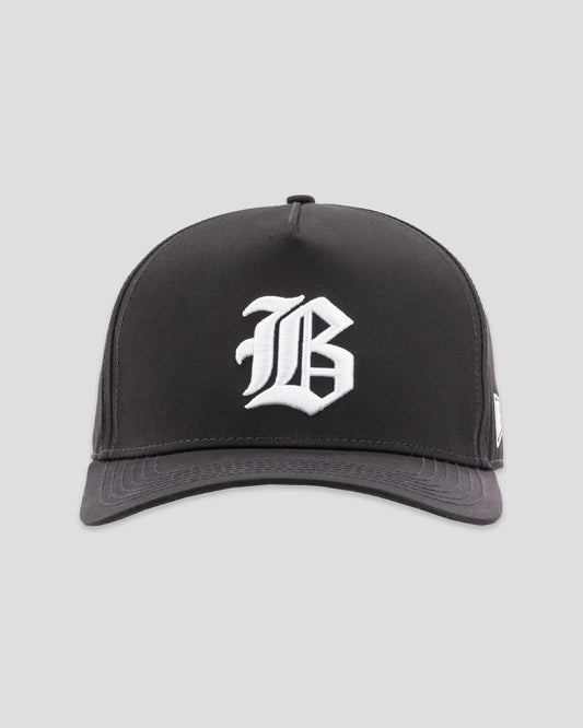 Ballplayer B Five Panel Cap - Black - Baseballism Online