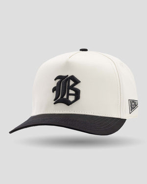 Ballplayer B Five Panel Cap - Cream - Baseballism Online