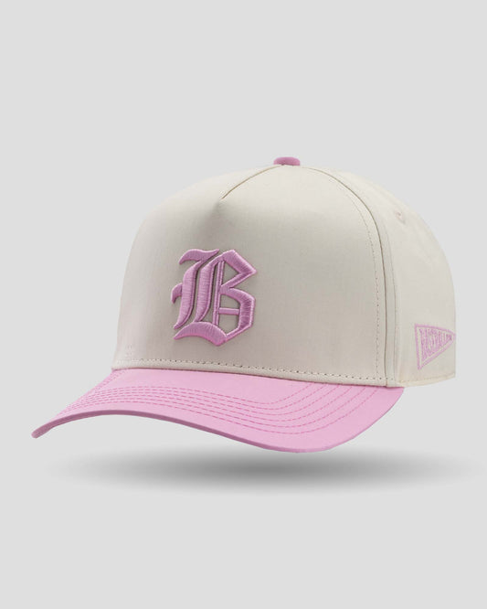 Ballplayer B Five Panel Cap - Pink - Baseballism Online