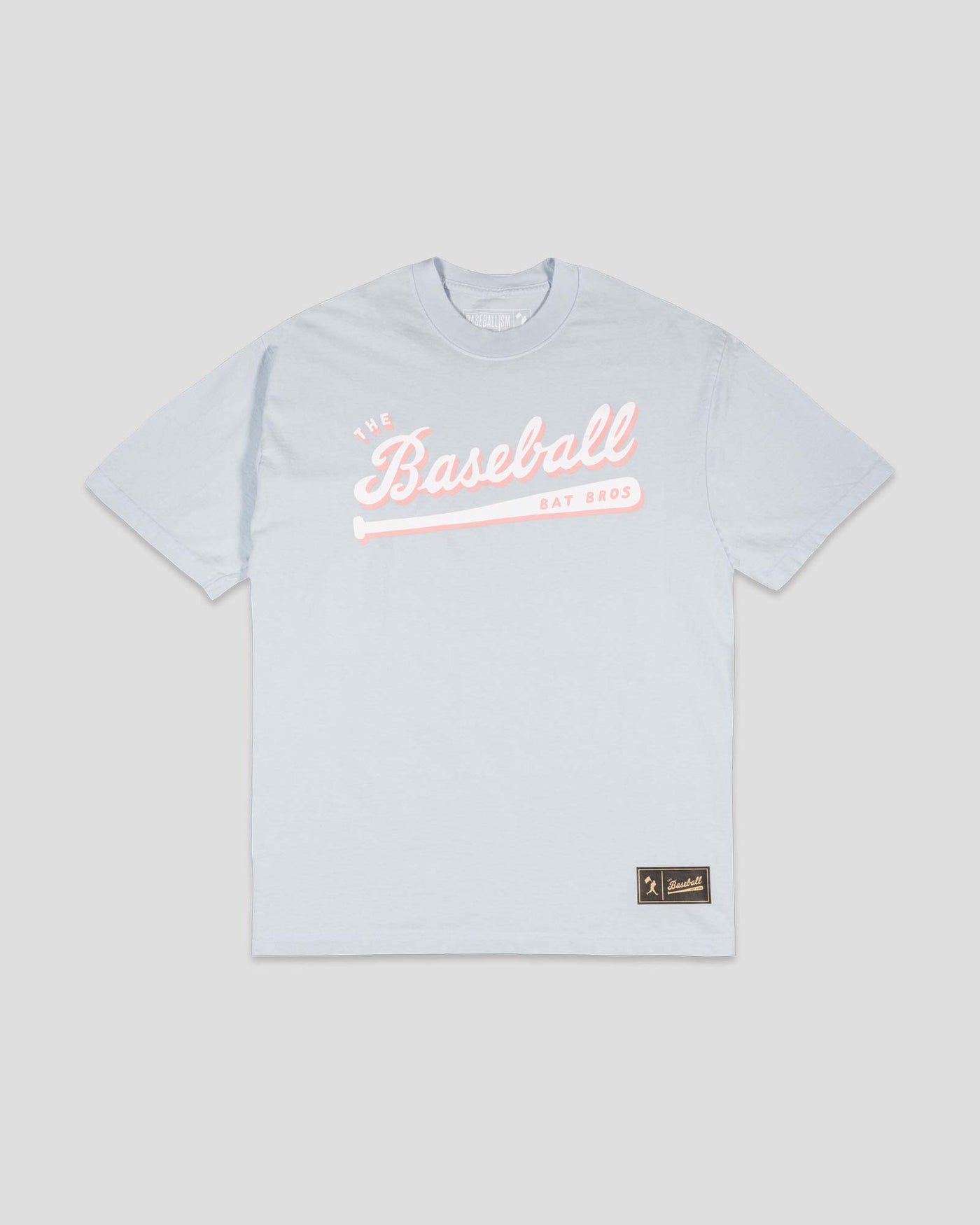 Bat Bros Script Oversized T-Shirt (Light Blue) - Baseballism Online