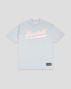 Bat Bros Script Oversized T-Shirt (Light Blue) - Baseballism Online