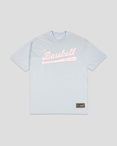 Bat Bros Script Oversized T-Shirt (Light Blue) - Baseballism Online