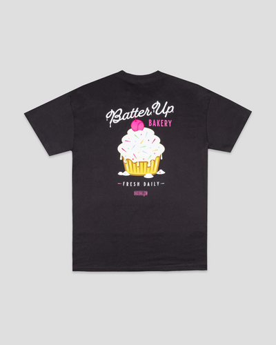 Batter Up Bakery Confetti Cupcake T-Shirt (Black)