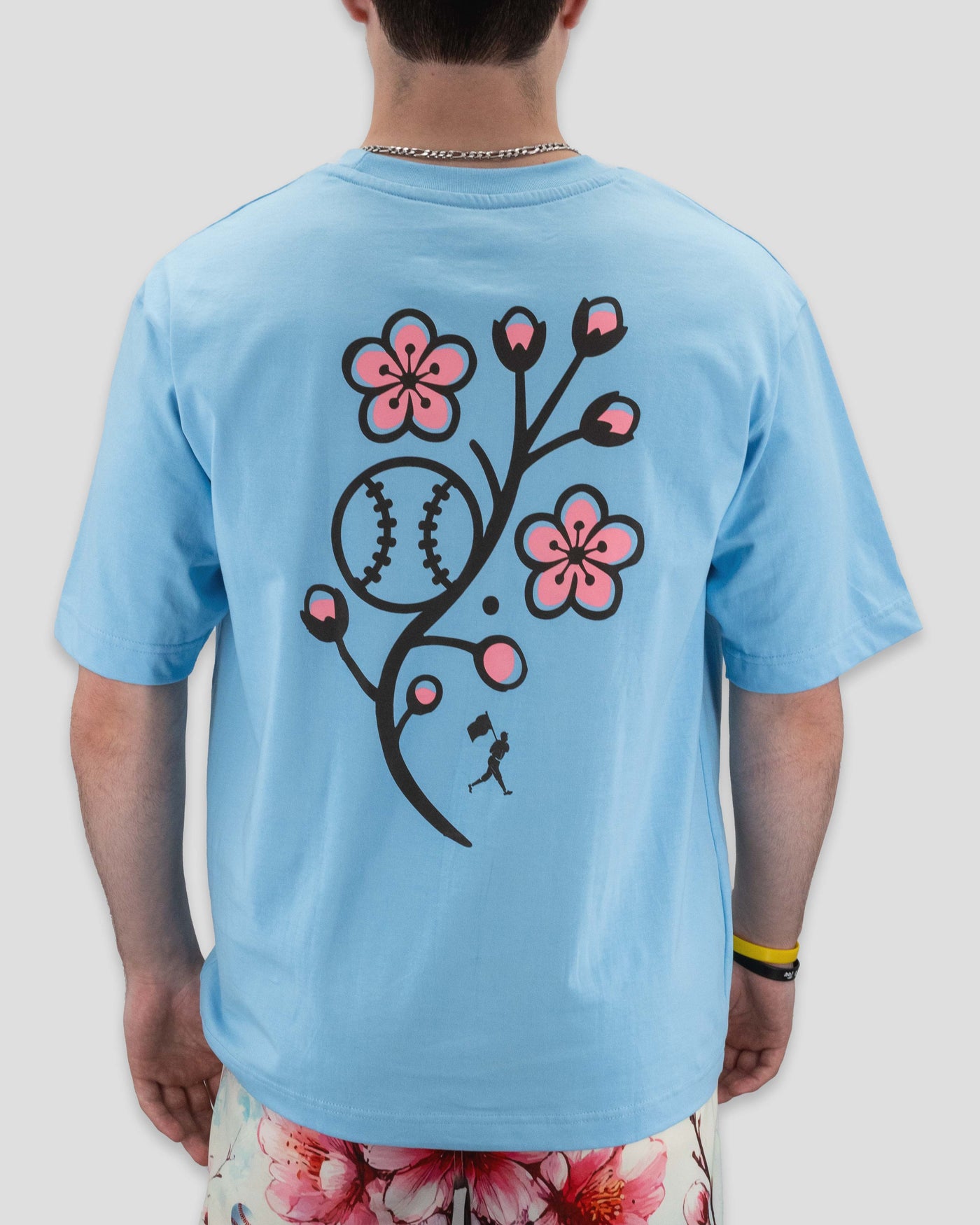 Cherry Blossom Baseball - Diamond Pima Oversized T-Shirt