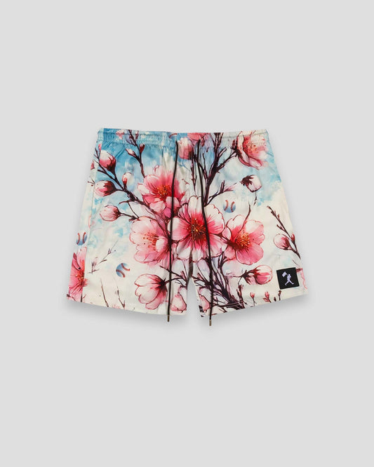 Cherry Blossom Baseball Diamond Lux Satin Shorts - Youth - Baseballism Online