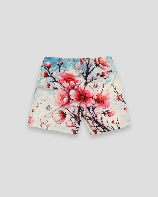 Cherry Blossom Baseball Diamond Lux Satin Shorts - Youth - Baseballism Online