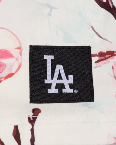 Cherry Blossom Baseball Diamond Lux Satin Youth Shorts - Los Angeles Dodgers