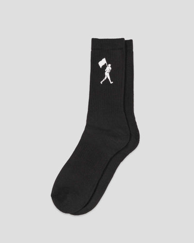 Flag Man Mid-Calf Comfort Socks - Black - Baseballism Online
