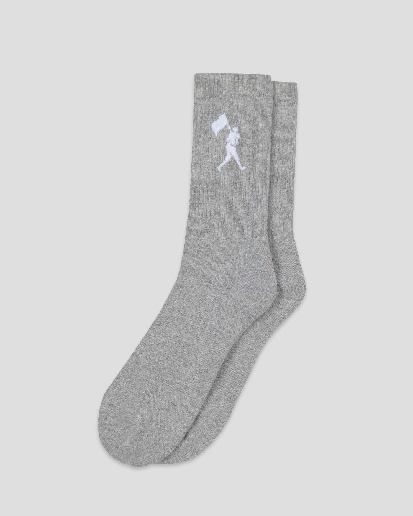Flag Man Mid-Calf Comfort Socks - Grey - Baseballism Online