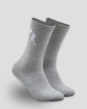 Flag Man Mid-Calf Comfort Socks - Grey - Baseballism Online