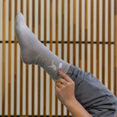 Flag Man Mid-Calf Comfort Socks - Grey - Baseballism Online