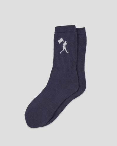 Flag Man Mid-Calf Comfort Socks - Navy - Baseballism Online