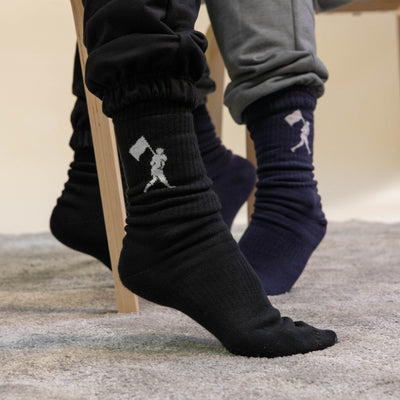 Flag Man Mid-Calf Comfort Socks - Navy - Baseballism Online