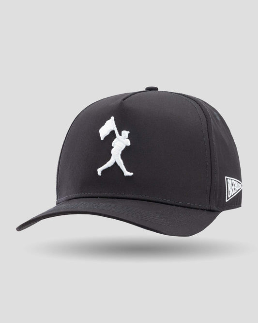 Flag Man Five Panel Cap - Black - Baseballism Online