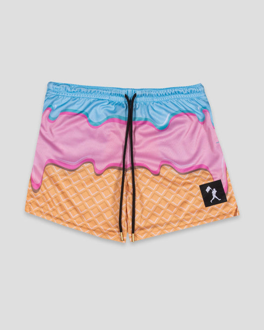 Frozen Treats Ice Cream Sundae Diamond Air Mesh Shorts - Baseballism Online