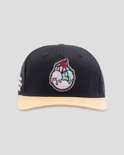 Frozen Treats Ice Cream Sundae Five Panel Cap - Black - Baseballism Online