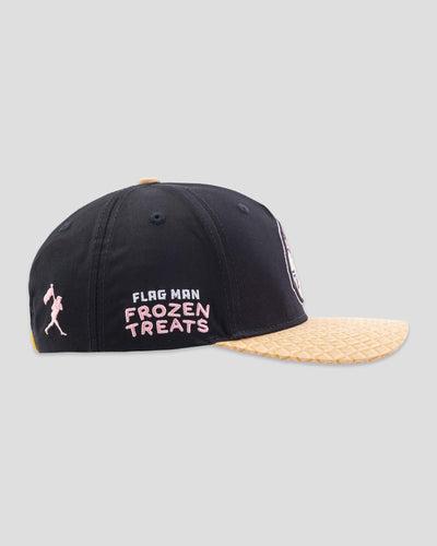Frozen Treats Ice Cream Sundae Five Panel Cap - Black - Baseballism Online