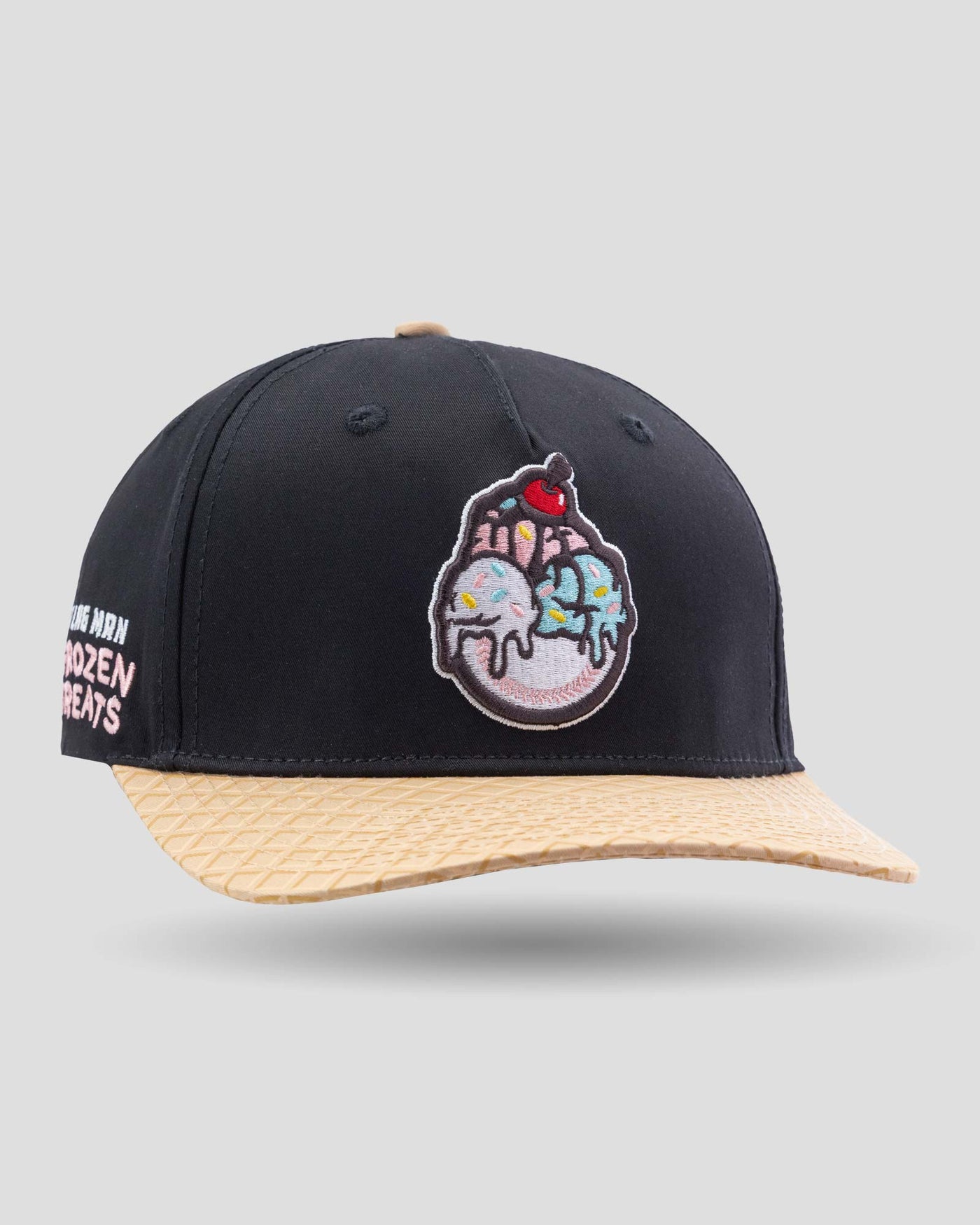 Frozen Treats Ice Cream Sundae Five Panel Cap - Black - Baseballism Online