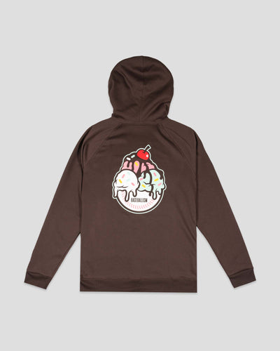 Flag Man Frozen Treats Ice Cream Sundae Hoodie (Chocolate)