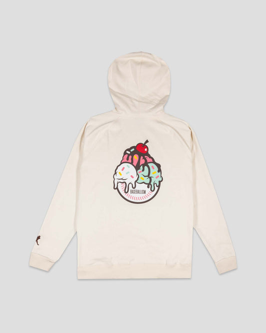 Frozen Treats Ice Cream Sundae Hoodie (Vanilla) - Youth - Baseballism Online