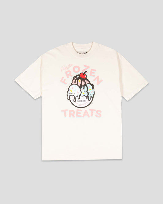 Frozen Treats Ice Cream Sundae Pima Cotton T-Shirt - Vanilla - Baseballism Online
