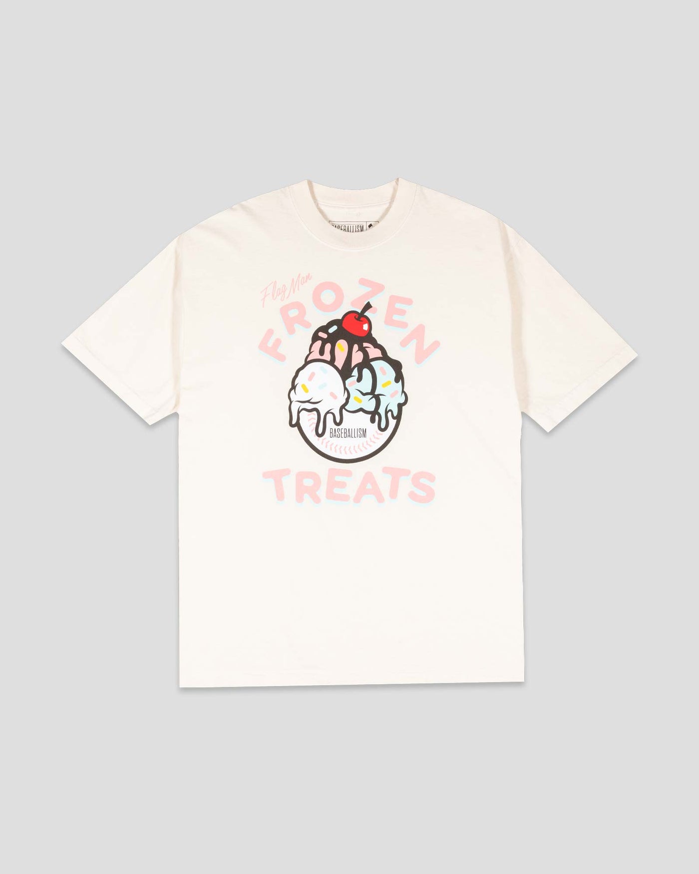 Flag Man Frozen Treats Ice Cream Sundae Oversized T-Shirt (Vanilla)