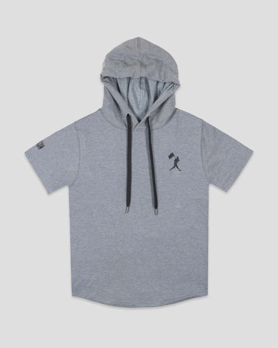 Flag Man Short Sleeve Cage Hoodie Grey Youth
