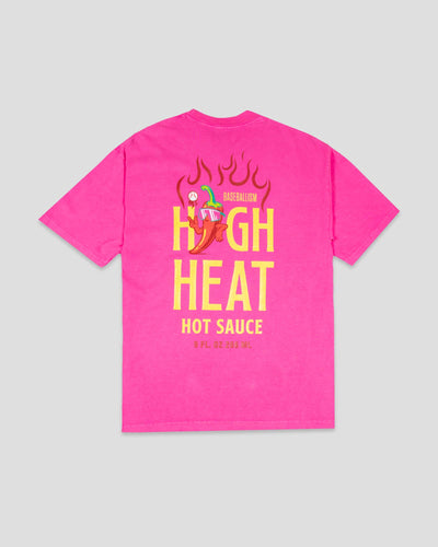 High Heat Hot Sauce Glow in the Dark Oversized T-Shirt (Pink)