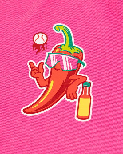 High Heat Hot Sauce Glow in the Dark Oversized T-Shirt (Pink)