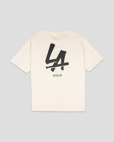 LA Bat Pima Cotton T-Shirt (Cream) - Baseballism Online